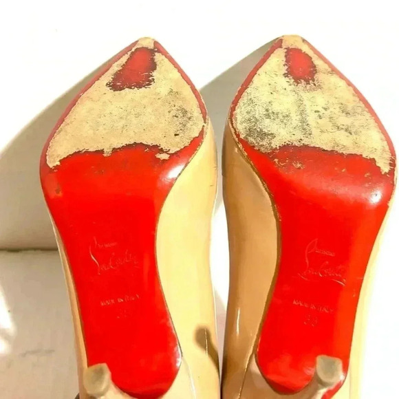 Christian Lounoitin nude size 38 pigalle follies pointed toe pump the shoe - Picture 9 of 10